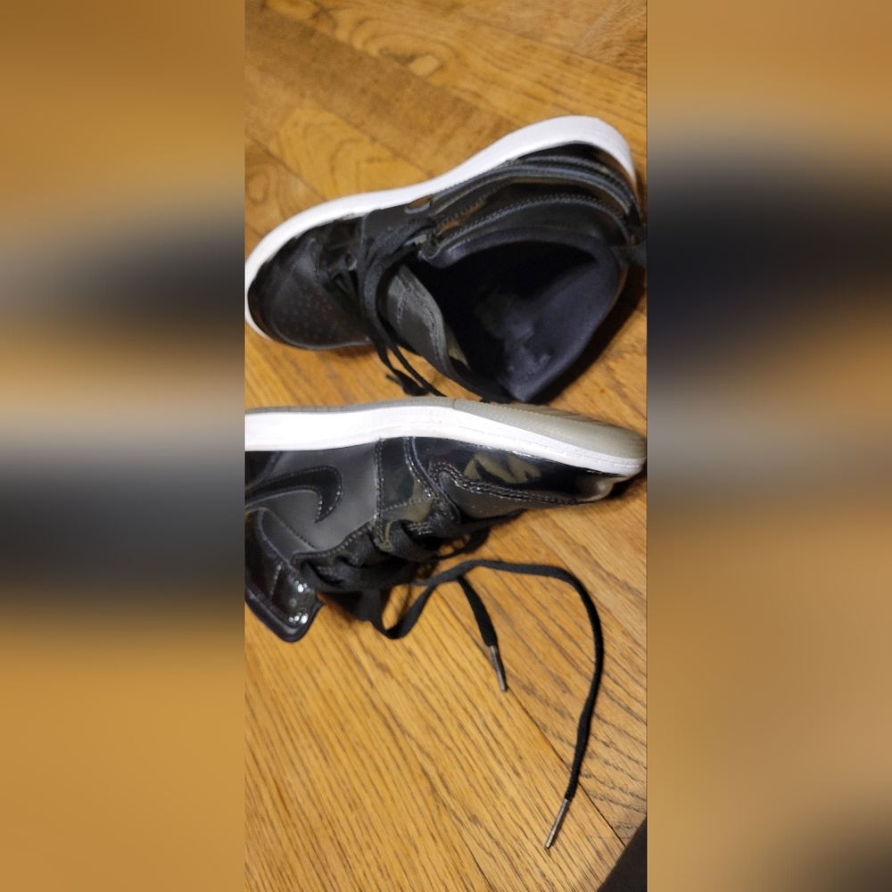 Black High-Top Boys Sneakers with White Sole
